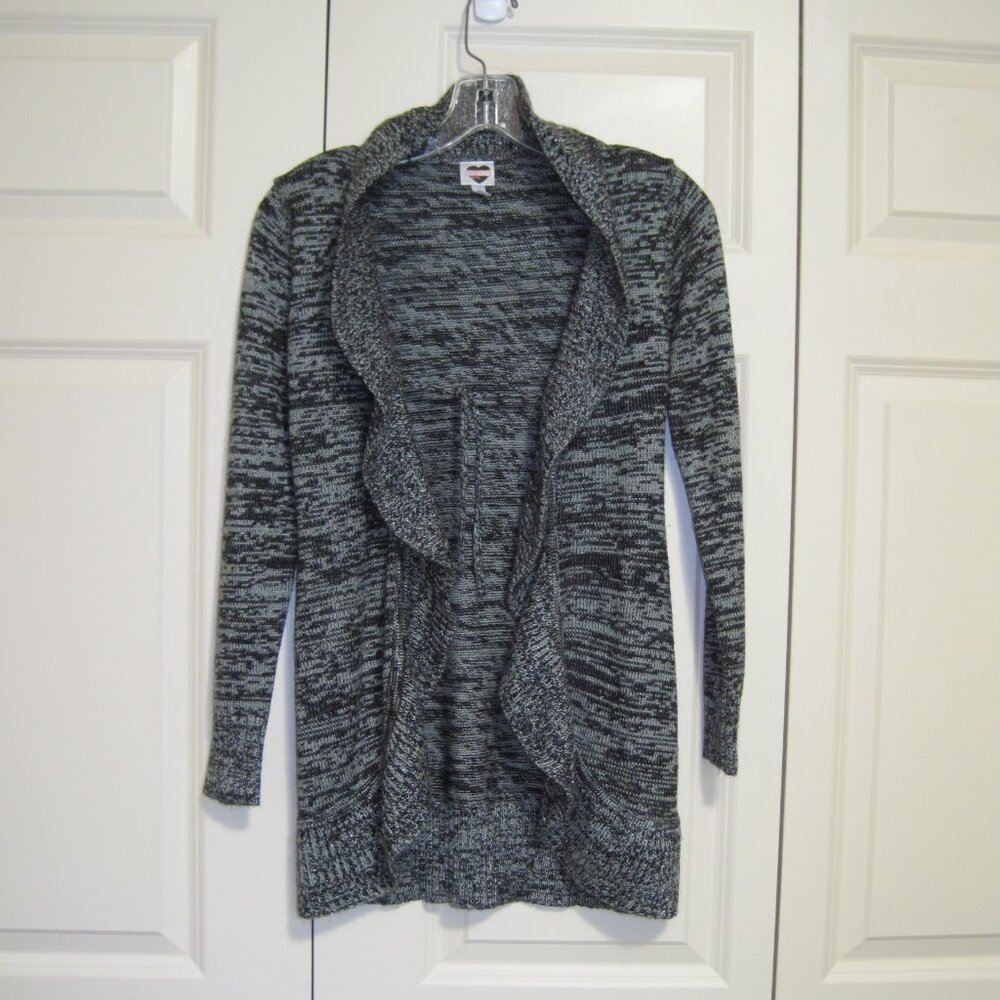Cherry Stix black long cardigan sz L girls